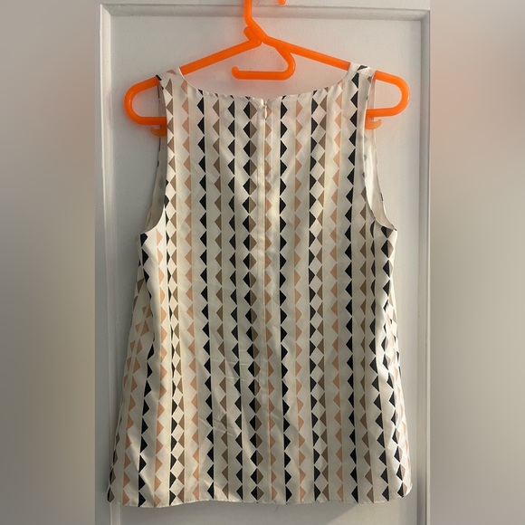 Theory Singa Diamond Print Silk Top Size M - Picture 3 of 6